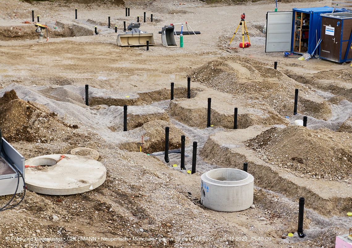 12.01.2023 - Baustelle an der Quiddestraße Haus für Kinder in Neuperlach